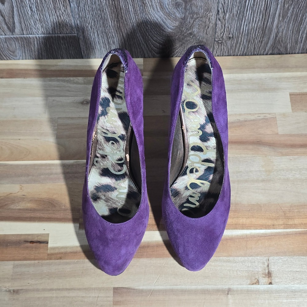 Sam Edelman Yasmine Stiletto Pumps Snake Trim Purple Suede Women's Size 9M‎ - Picture 5 of 16